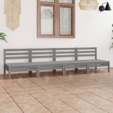 VidaXL Set mobilier de grădină, 4 piese, gri, lemn masiv de pin