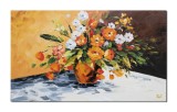 Cumpara ieftin Tablou Aranajament floral regal pictat manual living, dormitor, 100x60cm ulei pe panza efect 3D, Valentin Pop