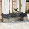 VidaXL Set de canapele pentru grădină 6 pcs Gri deschis Rattan poli