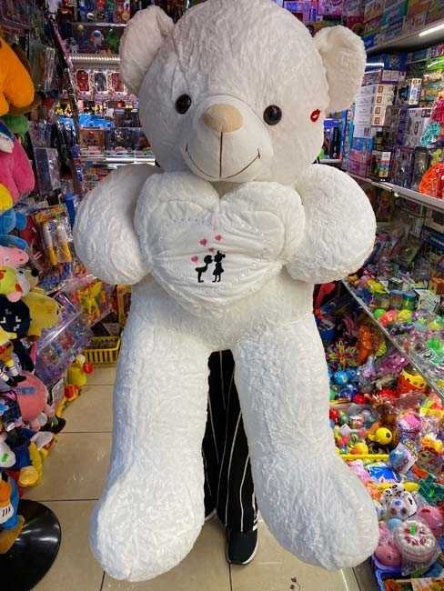 Urs mare de plus Romeo alb 1,2m