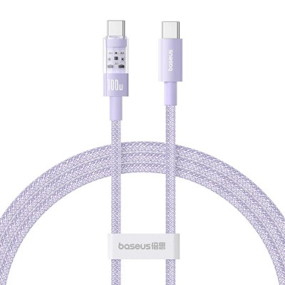 CABLU alimentare si date Baseus Gem, Fast Charging Data Cable pt. smartphone, USB Type-C la USB Type-C 100W, 2m, mov &amp;quot;P10373000511-01&amp;quot; (timbru verde 0 foto