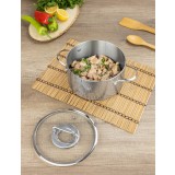 Cratita din inox Zilan ZLN1313, 2.5L, Diametru 20 cm, Manere nituite, Compatibil gaz, inductie &amp; electric, Compatibil masina de spalat vase