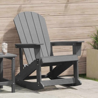 vidaXL Scaun rocking Adirondack Gri deschis 73.5 x 92 x 90cm HDPE 42006628 foto