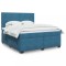 vidaXL Pat box spring cu saltea, albastru, 180x200 cm, catifea 3290976