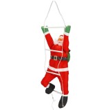 Figurina Craciun, Mos Craciun pe scara, cu iluminare LED, alimentare USB, pentru interior Household NewTrend