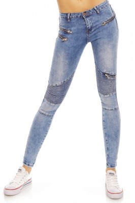 X580-411 Blugi din denim cu aspect prespalat foto