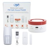 Sistem de alarma wireless PNI Safe House PG600, sistem inteligent de securitate pentru casa, conectare wireless, alarma antiefra
