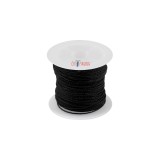 Snur rasucit cerat din poliester pentru bijuterii Crisalida, diametru 0,8 mm, lungime 9 m, Negru