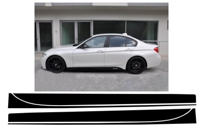 Stickere Laterale Negru Mat compatibil cu BMW Seria 3 F30 F31 (2011-up) M-Performance Design Negru Mat STICKERF30MB foto