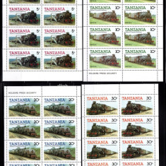 TANZANIA 1985, Locomotive, MNH, serie neuzata