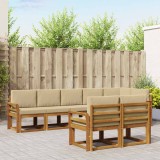 vidaXL Set de canapele de exterior cu pernă 8 pcs Natural și Bej 3366571