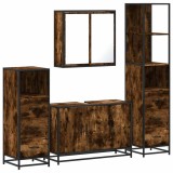 Cumpara ieftin Set de mobilier de baie 4 piese Lemn prelucrat de stejar afumat