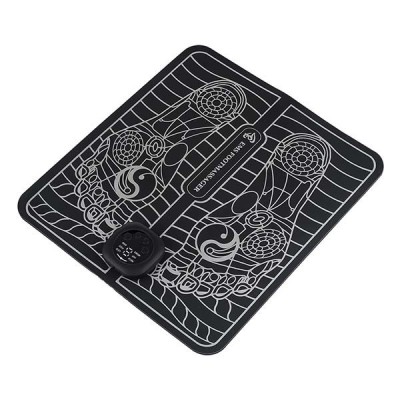 Covoras de masaj pentru picioare, ems, 4 niveluri de intensitate, incarcare usb, ecran led, telecomanda inclusa, negru foto