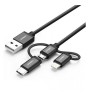 Cablu USB 2.0 A la Micro USB si Lightning+Tip C (3 in 1), Ugreen
