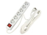 Prelungitor alimentare Goobay 5m 3G1,5mm&sup2; 6 prize 16A PVC alb 38845