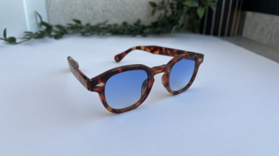 Ochelari de soare Moscot Lemtosh Rama animal print Lentile albastare foto
