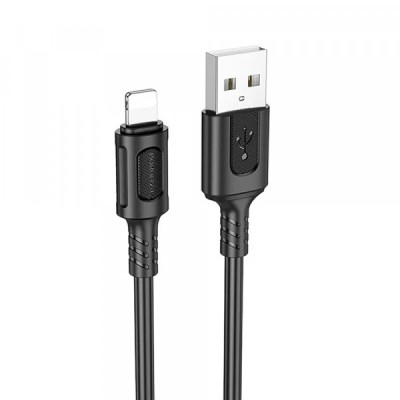 Cablu Date si Incarcare USB-A - Lightning Borofone BX111 Feliz, 18W, 1m, Negru foto