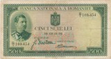 Bancnota Romania 500 Lei 1934 Carol II aVF. Bancnote Romanesti Istorice Colectionari