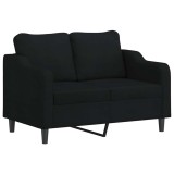 Cumpara ieftin Canapea cu 2 locuri, negru, 120 cm, material textil