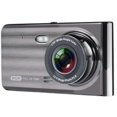 Camera auto DVR s-Eye Fata/Spate 1080P, Touch 4&quot;, senzor G, vedere nocturna, unghi 170, Argintiu
