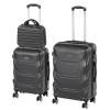 TraveLux Max VIII gurul&oacute;s bőr&ouml;nd szett fekete