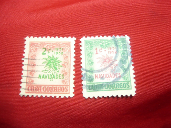 Serie Craciun 1951 Cuba 2 valori stampilate
