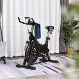Soozier Bicicleta Fitness pentru Antrenament Cardio cu Ecran LCD din Otel Negru, HOMCOM