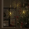 Lămpi cu artificii de Crăciun, 2 buc., 280 LED, alb cald, 20 cm