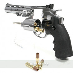 REVOLVER DAN WESSON 4 INCH SILVER - FULL METAL - GNB - CO2