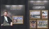 Centrafricana 2013 - Picturi de Alfred Sisley, Bloc+Colita, MNH