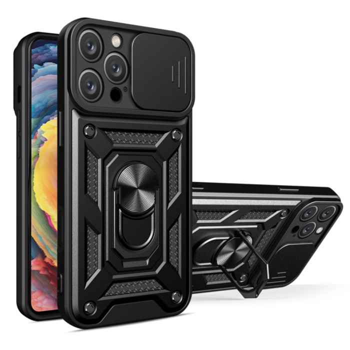Husa pentru iphone 16 pro max, slide si snap, camshield, black
