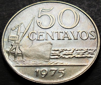 Moneda 50 CENTAVOS - BRAZILIA, anul 1975 * cod 646 foto