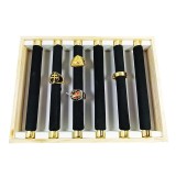 Cumpara ieftin Expozitor Inele 6 Brate Watchbox, Lemn, Metal, Catifea, Negru/Auriu, 24x18cm, Accesorii Bijuterii