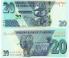 Zimbabwe 20 Dolari, 2020, P-104, UNC, Bancnota straina, Africa