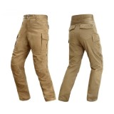 Pantaloni moto cu protectii certificate CE, protectii incluse ajustabile si detasabile, buzunare multiple, Maro, Motowolf