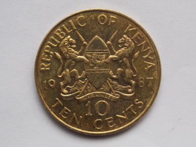 10 CENTS 1987 KENYA foto