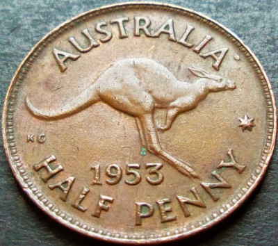 Moneda istorica HALF PENNY - AUSTRALIA, anul 1953 * cod 1249 foto