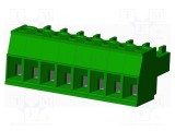 Conector regletă de conexiuni deconectabilă mufă mamă 10A 8 pini AMPHENOL ANYTEK verde
