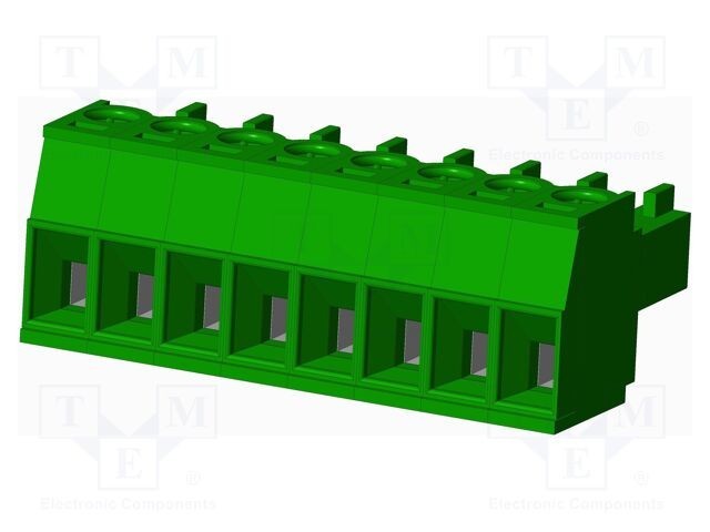Conector regletă de conexiuni deconectabilă mufă mamă 10A 8 pini AMPHENOL ANYTEK verde
