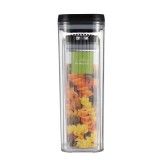 Cutii de Depozitare Alimente, Flippy, Set din 2 Cutii de tip Container, 1.2L, 2.5L, Recipiente pentru Cereale in Bucatarie, Transparente cu Capac Negr