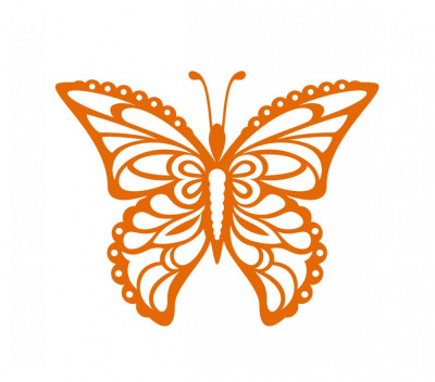 Sticker decorativ Fluture, Portocaliu, 60 cm, 1157ST-13 foto
