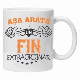Cana alba personalizata &quot;asa arata un fin extraordinar&quot;, INOVATIX&reg;️. 330ml, Oem