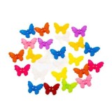 Accesorii creatie - nasturi fluturi plastic, diverse culori, 15mm, set 24 buc, Colorarte