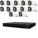 Kit de supraveghere Hikvision 12 camere 5MP ColorVu, Color noaptea 40m, DVR cu 16 canale 8MP