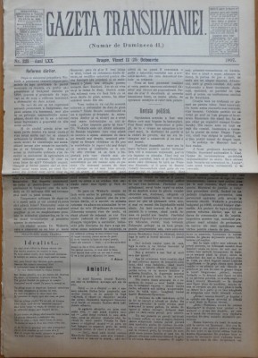 Gazeta Transilvaniei , Numar de Dumineca , Brasov , nr. 225 , 1907 foto
