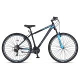 Bicicleta MTB Umit Mirage, 21 viteze, culoare negru albastru, roata 29 , cadru din aluminiu 18 , V-brake