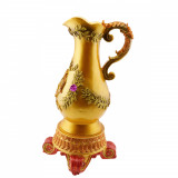 Vaza pocal auriu cu model floral din plastic 26cm x 10cm, Stonemania Bijou