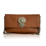 Cumpara ieftin Poseta Piele Naturala Aurora Tabac, Handmade Grecia, 20x32x6 cm, Geanta Dama, Clutch, Crossbody, cu Lant Reglabil si Detasabil