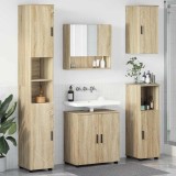 Cumpara ieftin Set de mobilier pentru baie 5 buc. Stejar Sonoma