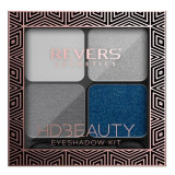 Set 4 culori fard de pleoape HD Beauty Metallic Effect Revers, nr.02, Albastru